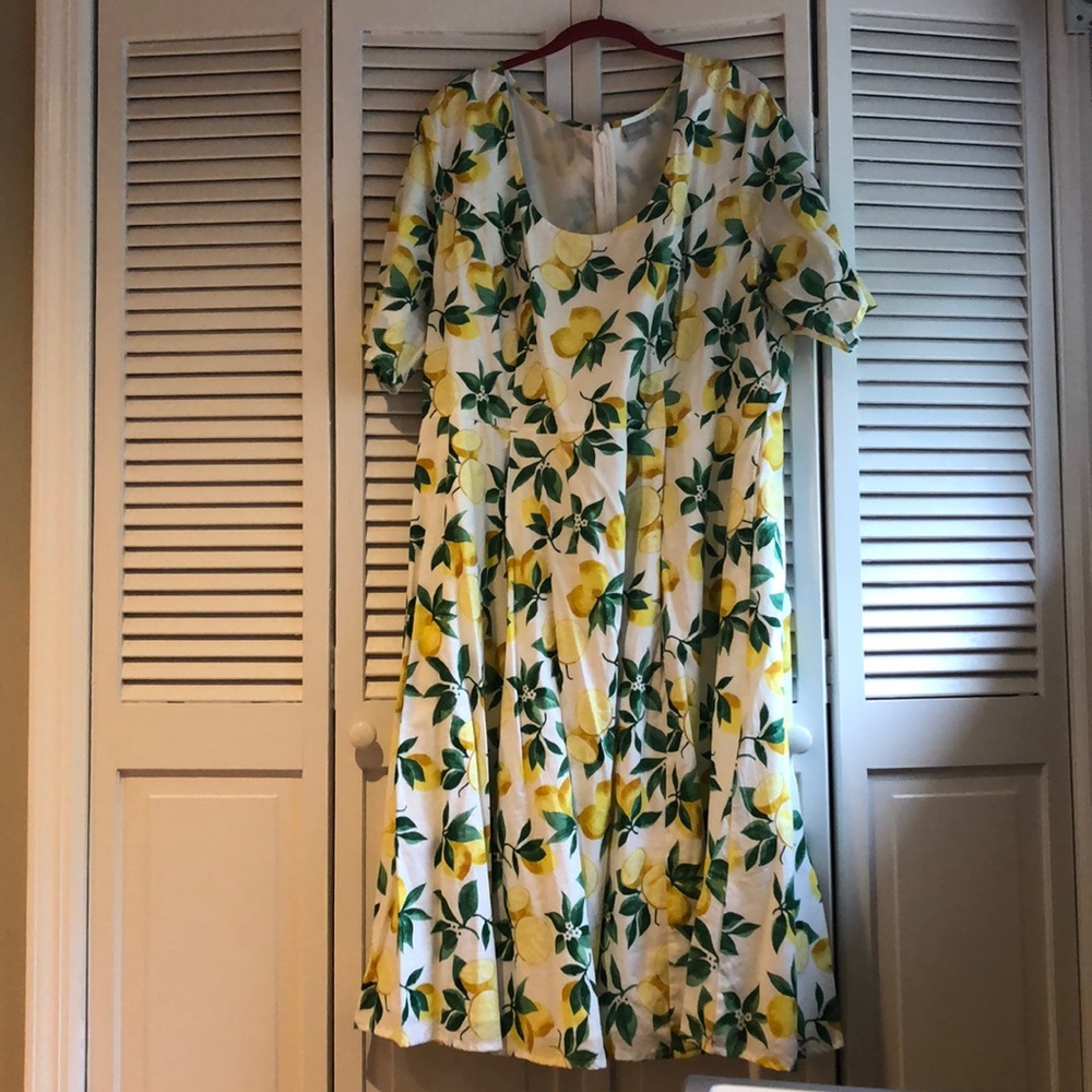 Summery Lemon fit and flare dress